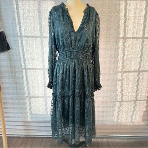 Green Current Air tiered Midi Dress SIZE Large / XL